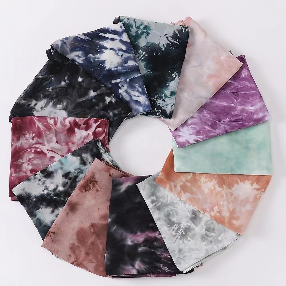 2022 New Fashion Hijab Tie Dye Chiffon Scarf For Women  Bubble Chiffon Instant Hijab Women Spring/Summer