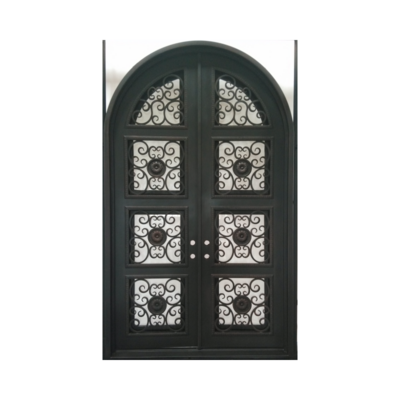 cheap price american  black main single storm front entry wrought iron door manufacturer