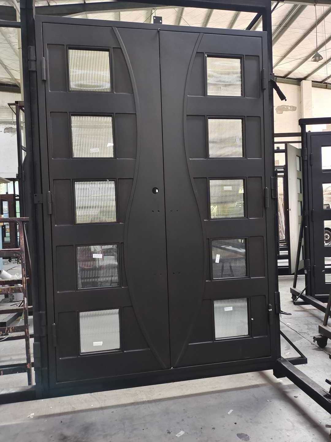 Wholesale Security Exterior Iron Entry Swing Professional Modern Wrought Used Commercial Steel Doors with Glass