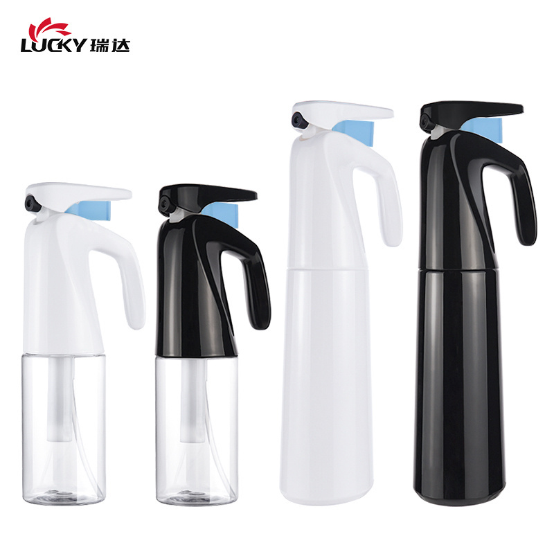 Newly design 200ml 300ml clear reusable fine mist Hair sprayer Plastic Garden watering continuous water mist spray bottle