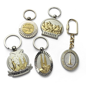 High quality custom medal keyring qr code tourist souvenir zink alloy travel keychain