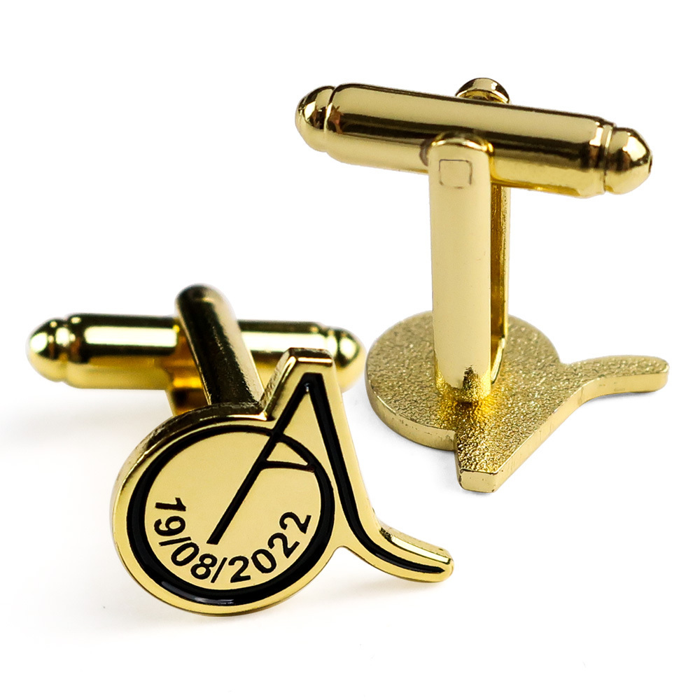 customizable name men's metal personalized cufflinks custom luxury gold letter enamel cuff links