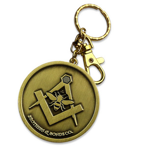 Bulk custom cross key chains gold metal crafts pendant gold key purse charm masonic keychain