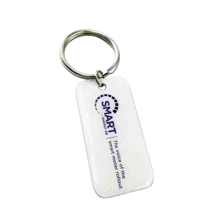 Factory Custom Stainless Steel Metal epoxy resin keychain