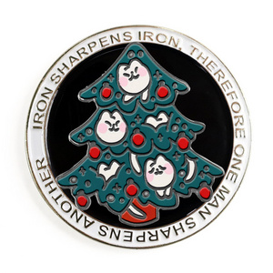 wholesale Silver Plated Commemorative Santa Custom Metal Christmas Gift Coin Collection For Children