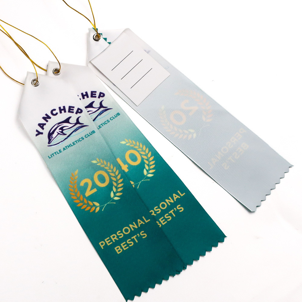 custom trade print sport award satin ribbon for badges