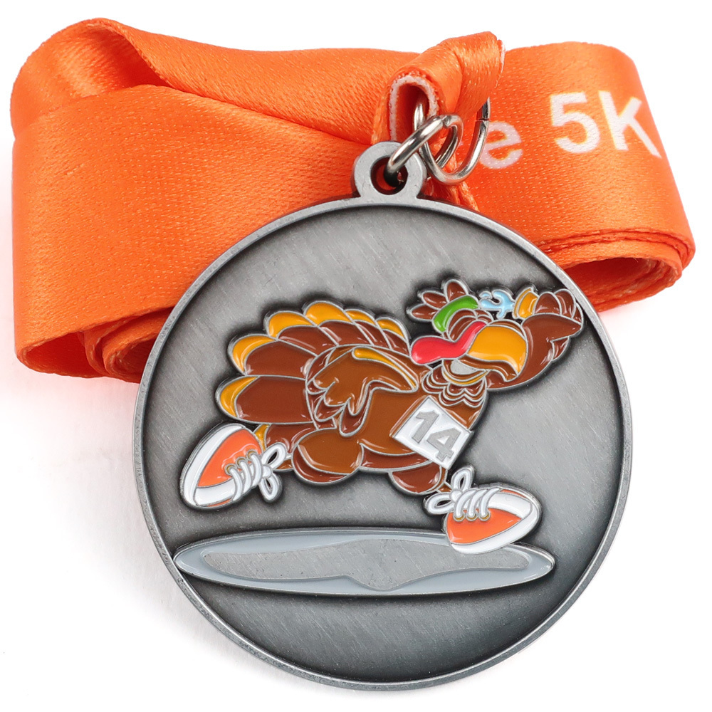 High Quality bratish Custom Sport Thanksgiving Turkey Trot souvenir Medal