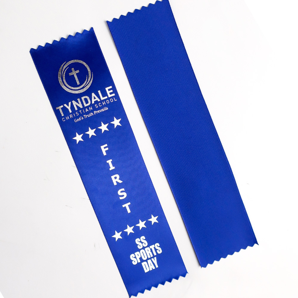 custom trade print sport award satin ribbon for badges