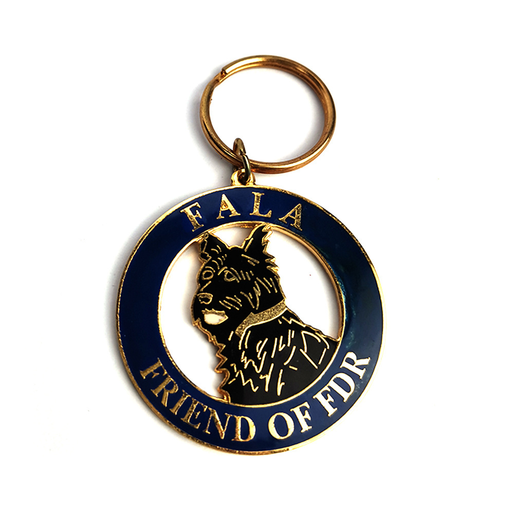 custom logo rotatable metal rotating cute bear round shape soft enamel spinning bag charms keychain