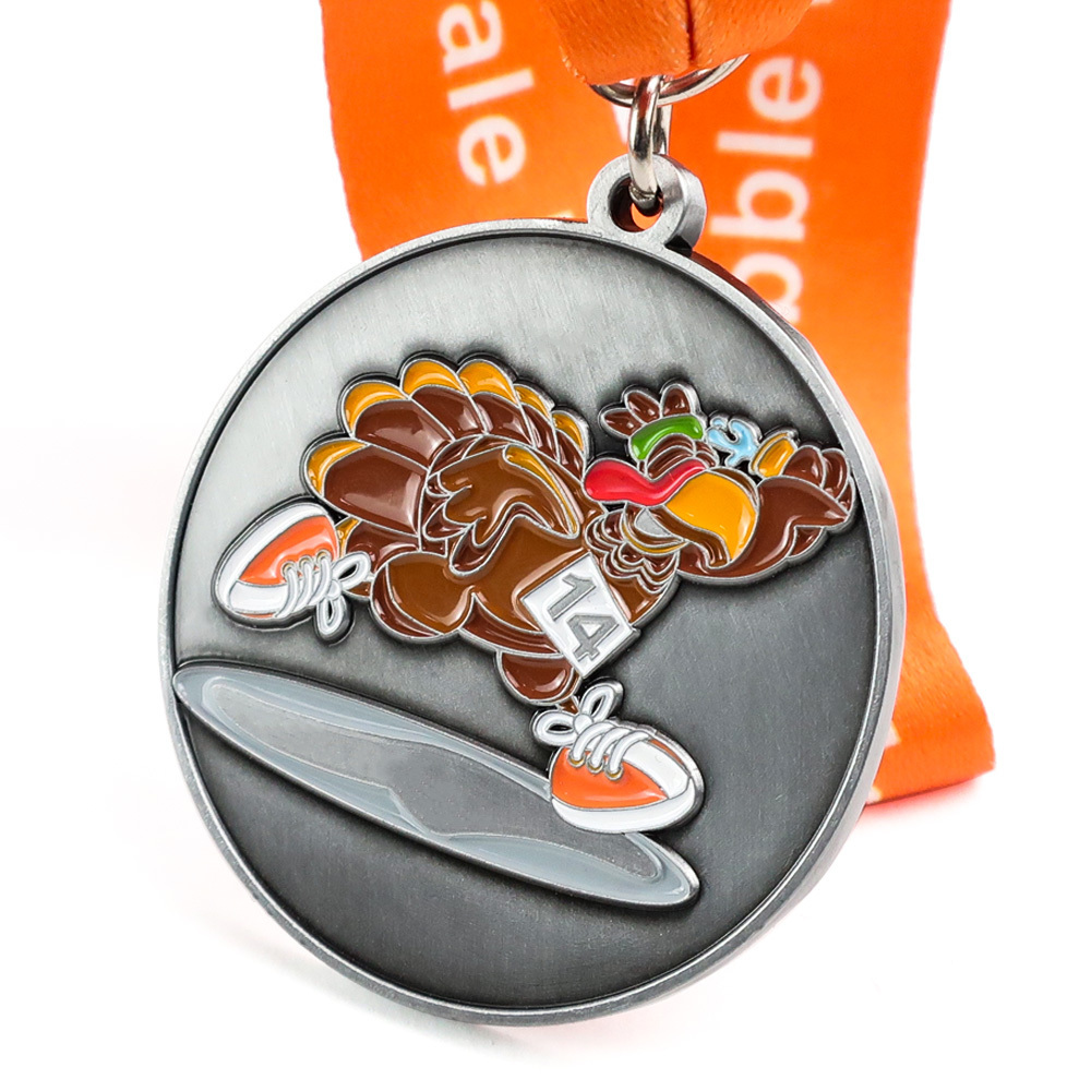 High Quality bratish Custom Sport Thanksgiving Turkey Trot souvenir Medal