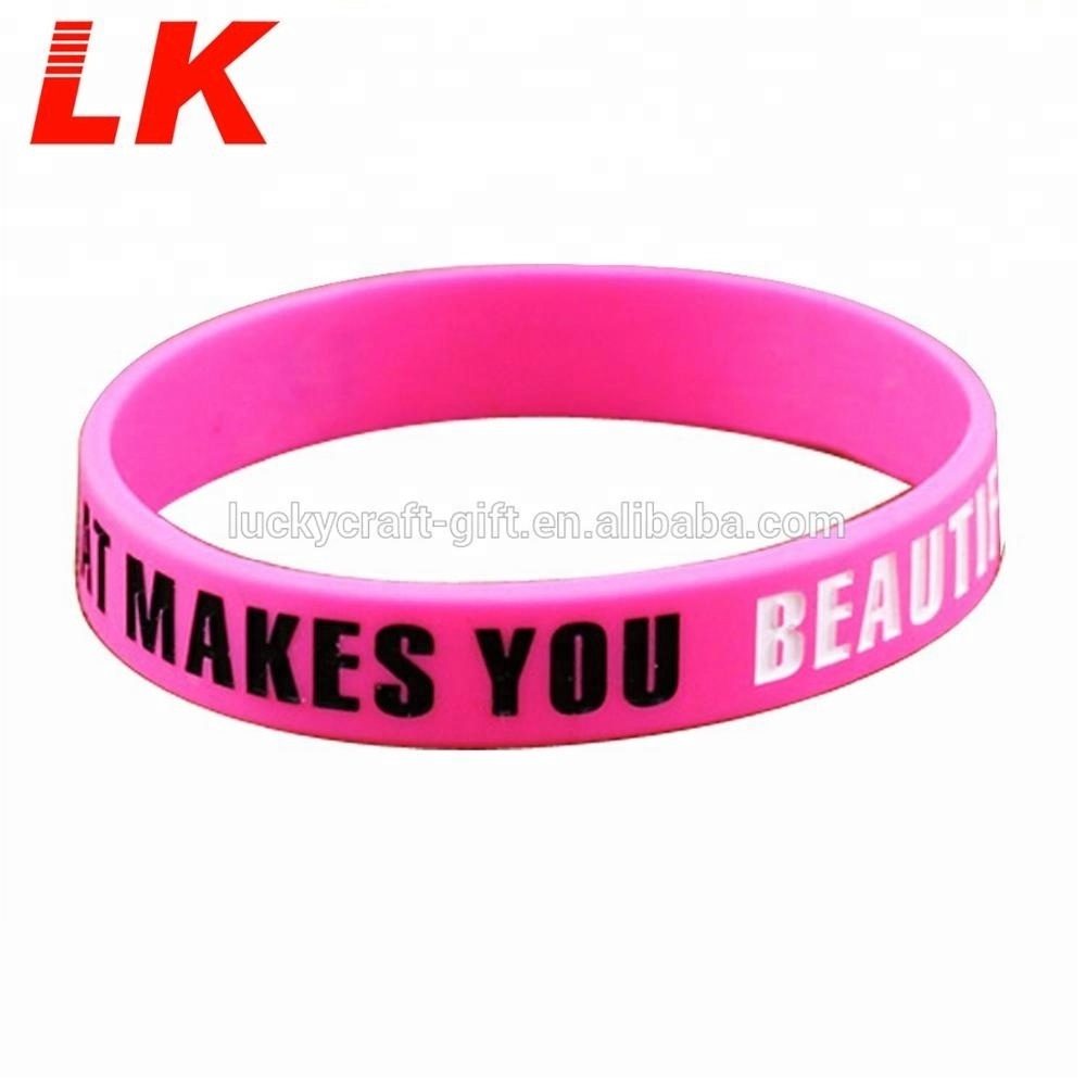 Personalisable Cheap Custom Logo Wristband Soft Rubber Silicone plastic wristband Wristband and Bracelet