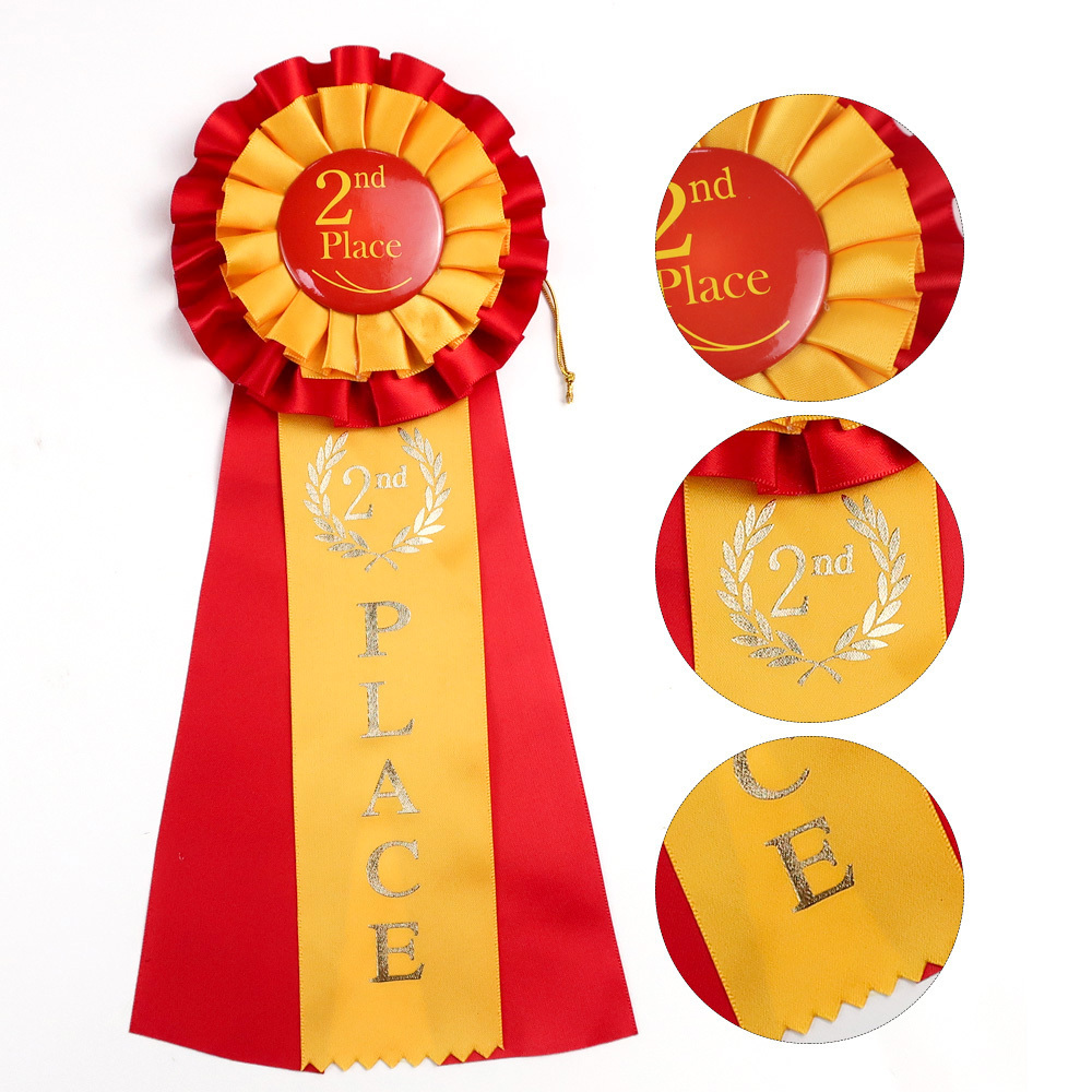 promotional cheap designer printed Satin Ribbon Badge corsage award ribbons