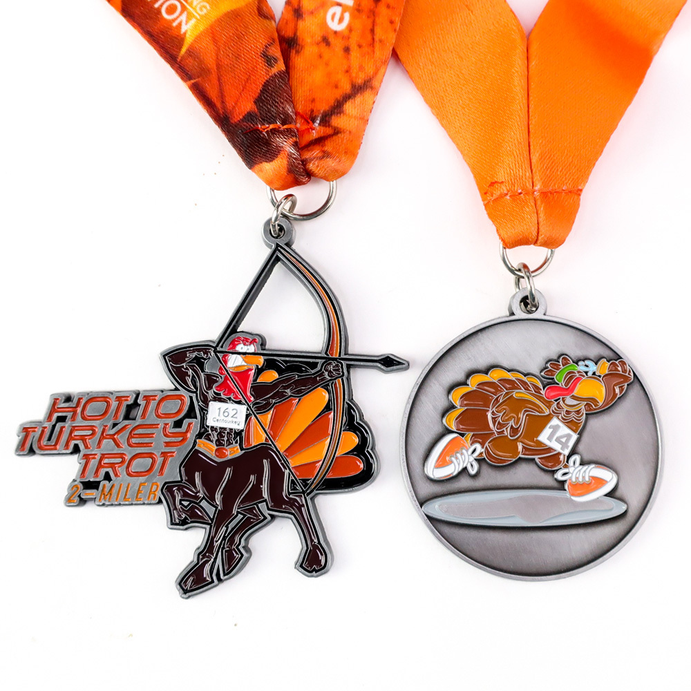 High Quality bratish Custom Sport Thanksgiving Turkey Trot souvenir Medal