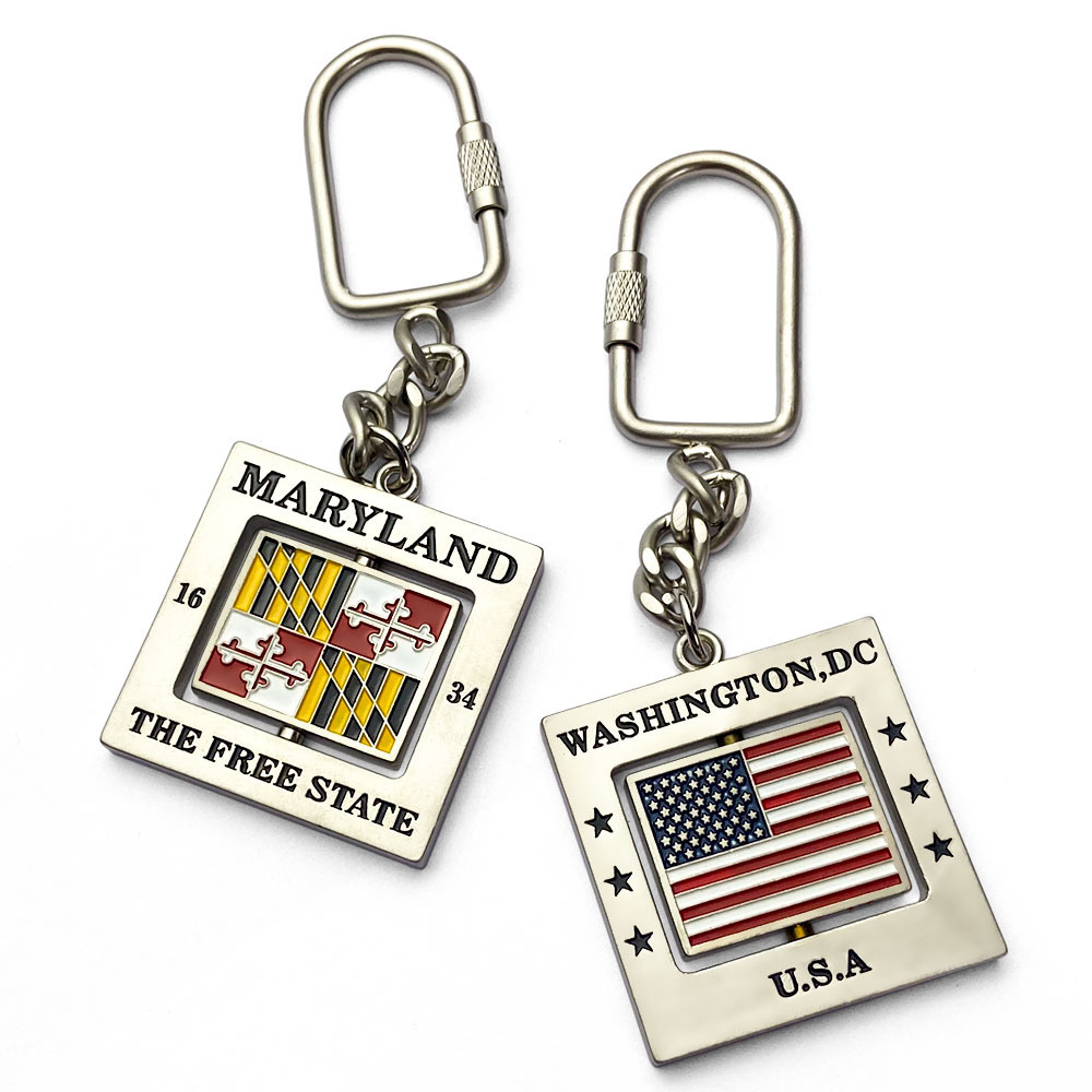 High quality custom medal keyring qr code tourist souvenir zink alloy travel keychain