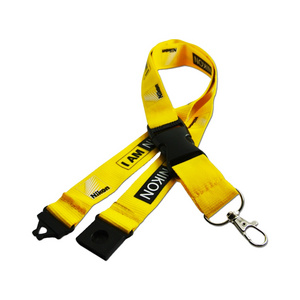 Custom aviation parts gold reflective reflective cotton lanyard cord