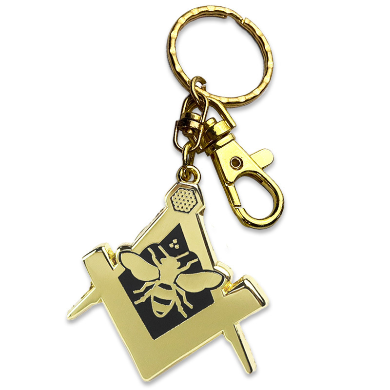 Bulk custom cross key chains gold metal crafts pendant gold key purse charm masonic keychain