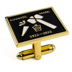 customizable name men's metal personalized cufflinks custom luxury gold letter enamel cuff links