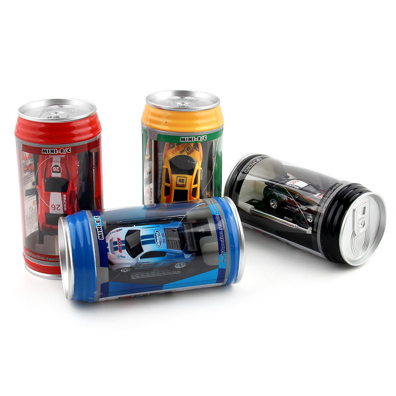 Portable Pocket Toy Car with 4PCS Roadblocks Cans Mini RC Car Models