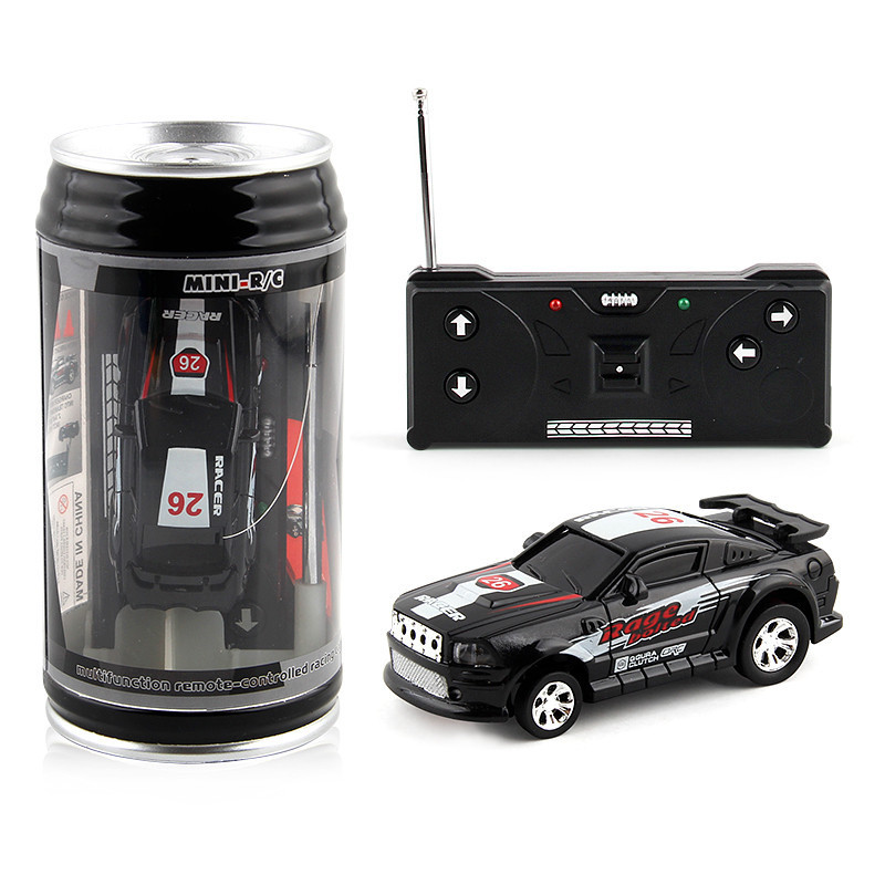 Portable Pocket Toy Car with 4PCS Roadblocks Cans Mini RC Car Models