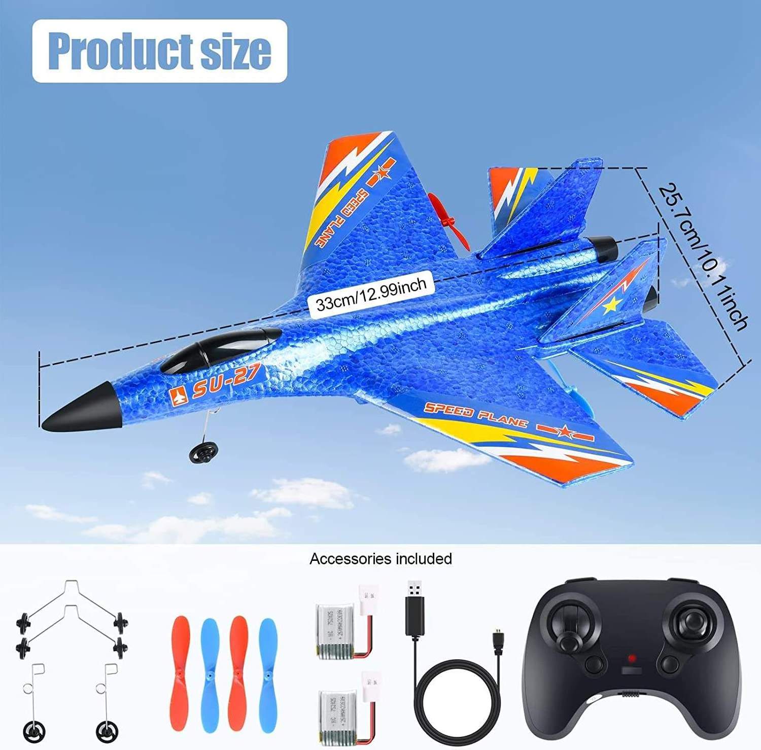 Su-27 Aircraft Model Radio Remote Control Flying Toys Hand Throw Gyro Stabilize Anti-Fall Foam Glider Fighter Jet