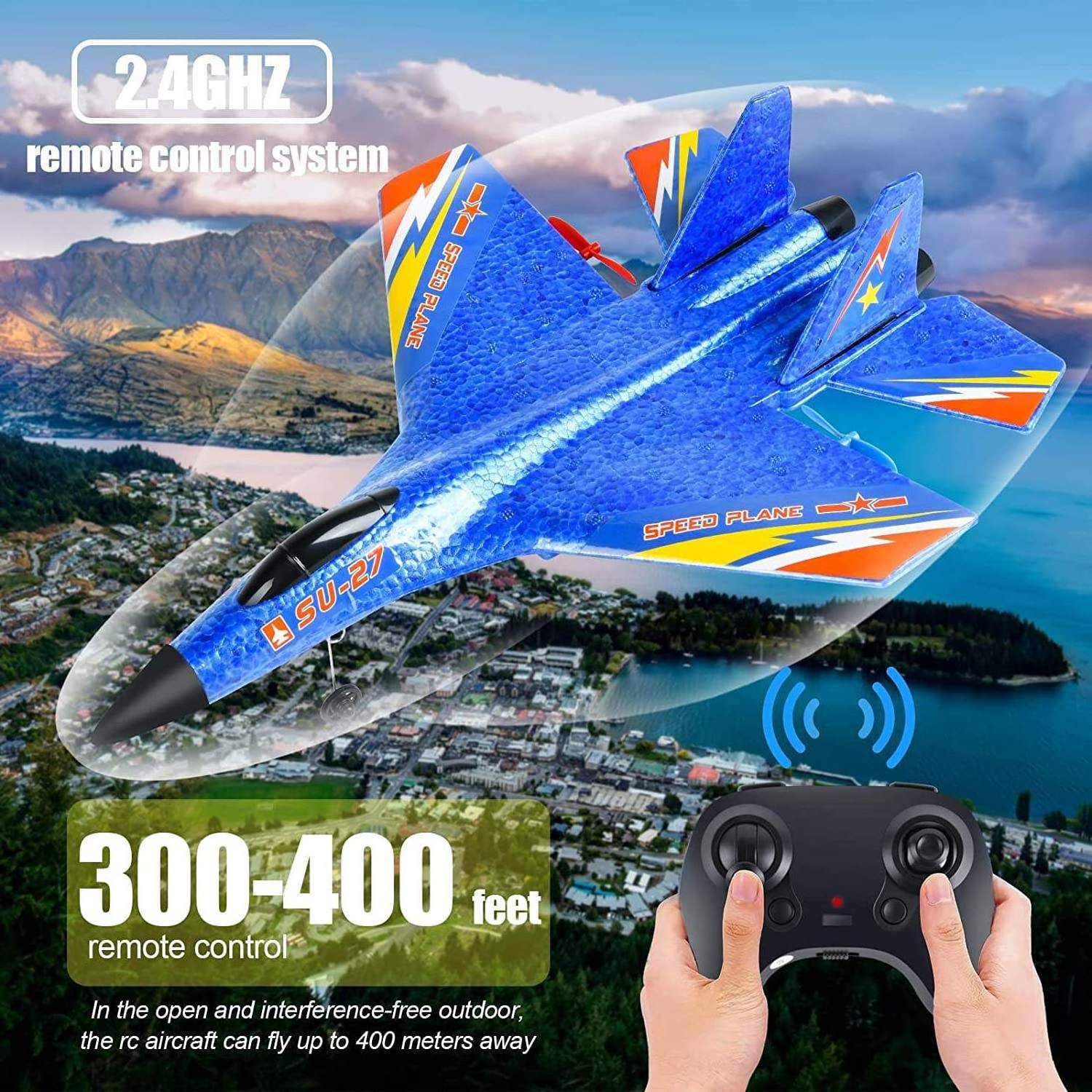 Su-27 Aircraft Model Radio Remote Control Flying Toys Hand Throw Gyro Stabilize Anti-Fall Foam Glider Fighter Jet