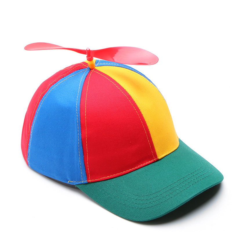 Colorful Patchwork Custom Design Cotton Funny Baseball Cap Children Propeller Hats