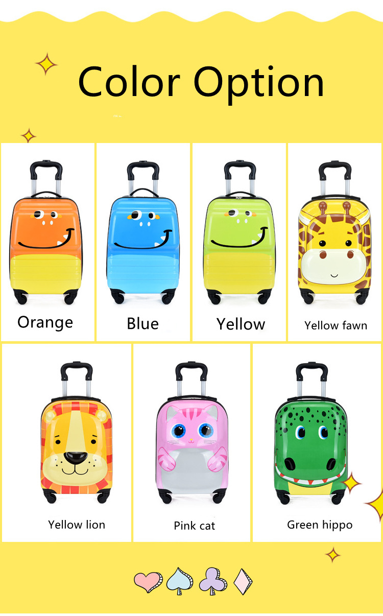 New Arrival PC Travel Luggage Suitcase For Kids Cartoon Pattern Luggage Box Travel Trolley Luggage Wheels Suitcase