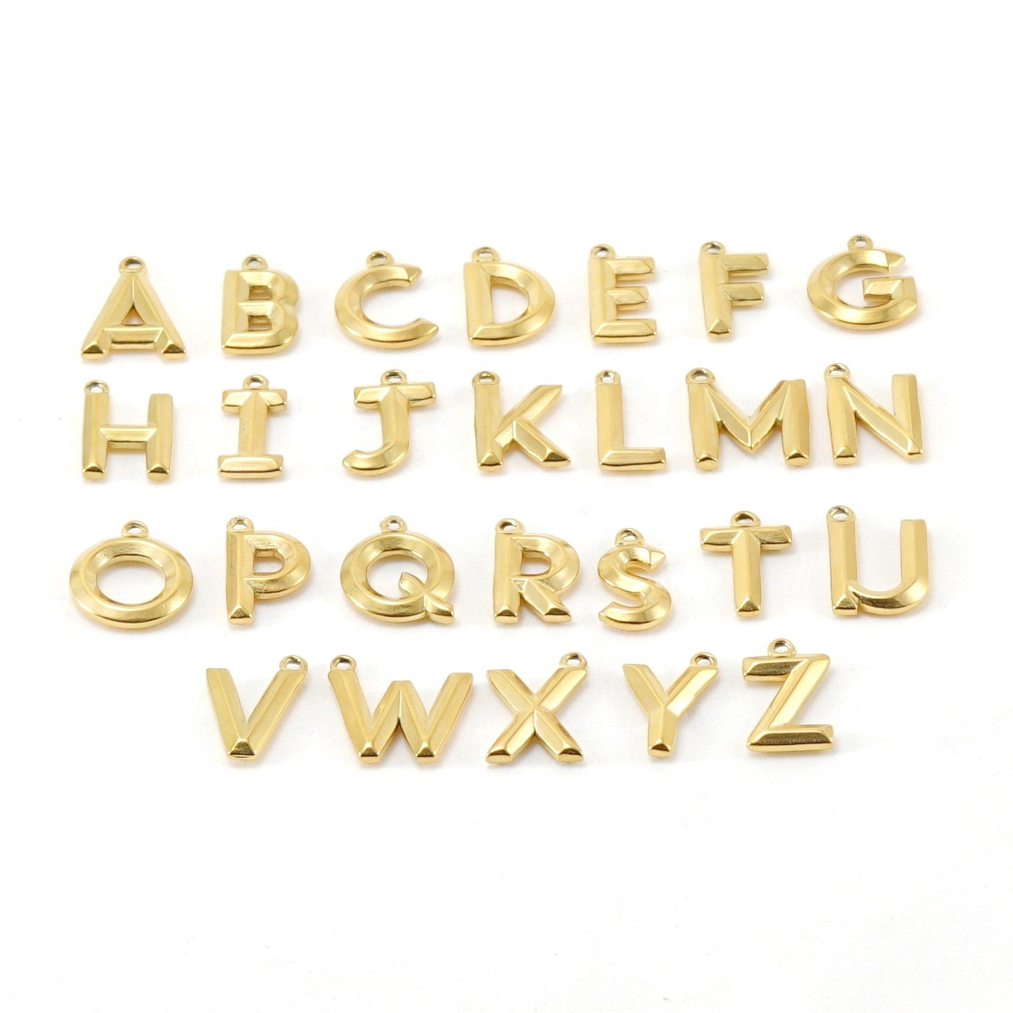 Customize jewelry stainless steel gold plated hiphop alphabet pendant wholesale supplies