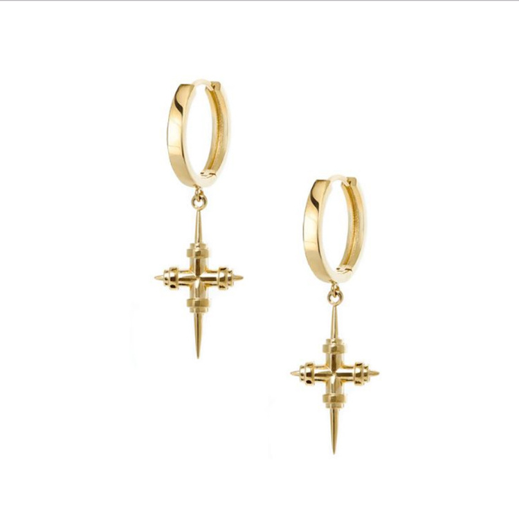 Fashion men's stainless steel cross earrings men