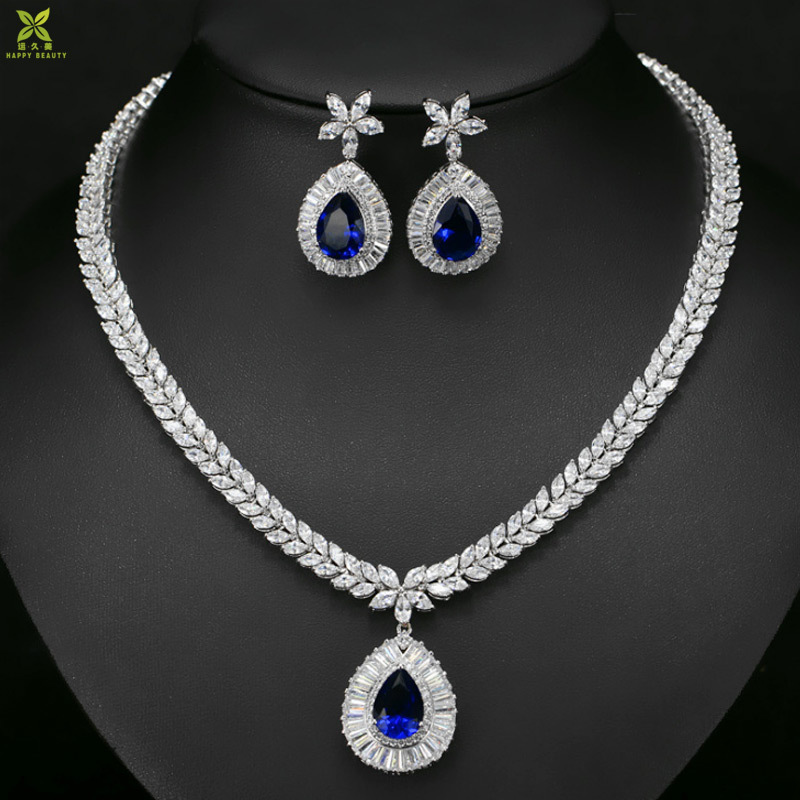 Crystal Main Stone and Necklace and Earring Sets Jewelry Sets Type bridal wedding jewelry set