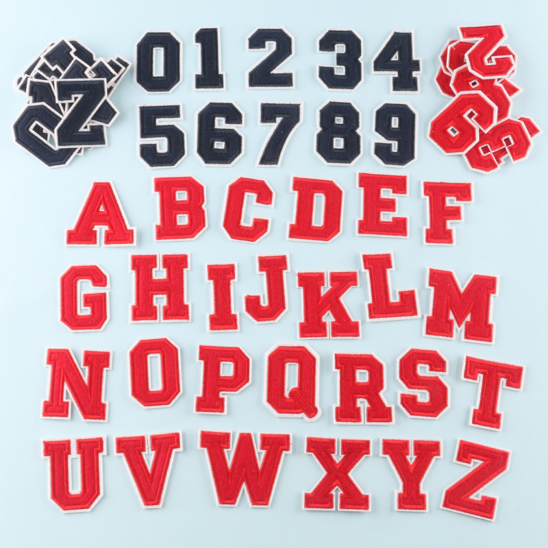 Multiple Choice Embroidery Chenille Letter Patches,  Iron on Embroidery Numbers Lettering Alphabet Letters