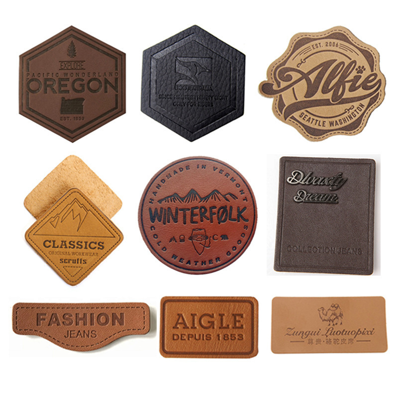 Manufacturer Custom leather patches logo Logo Embossed Leather Patches for Handbag,OEM Leather Labels For Hat/Clothing