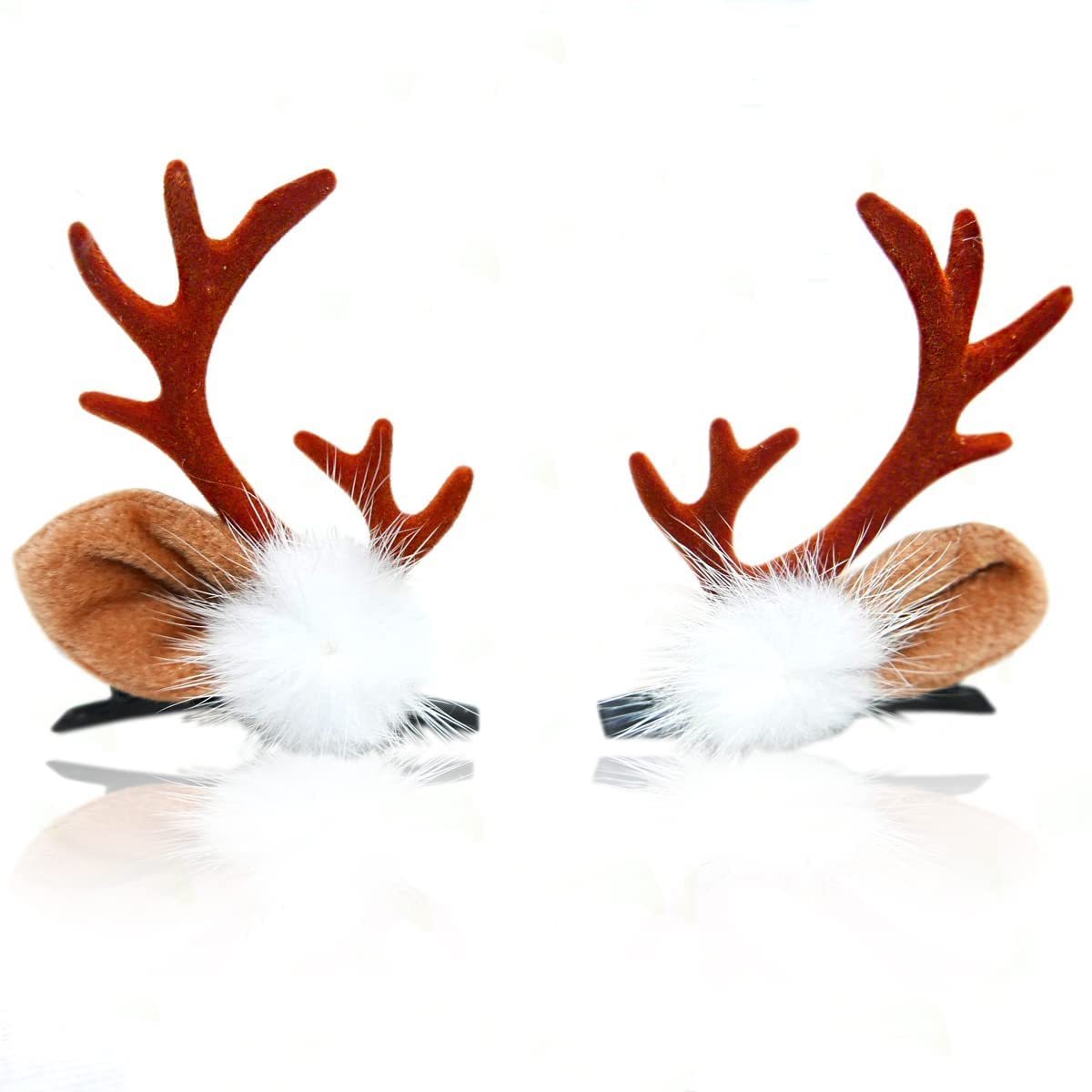 Christmas Hair Clips for Girls Xmas Reindeer Antler Hairpin Hair Accessories Cute Christmas Hair Clips Ornament Gift