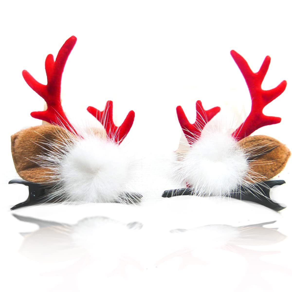 Christmas Hair Clips for Girls Xmas Reindeer Antler Hairpin Hair Accessories Cute Christmas Hair Clips Ornament Gift