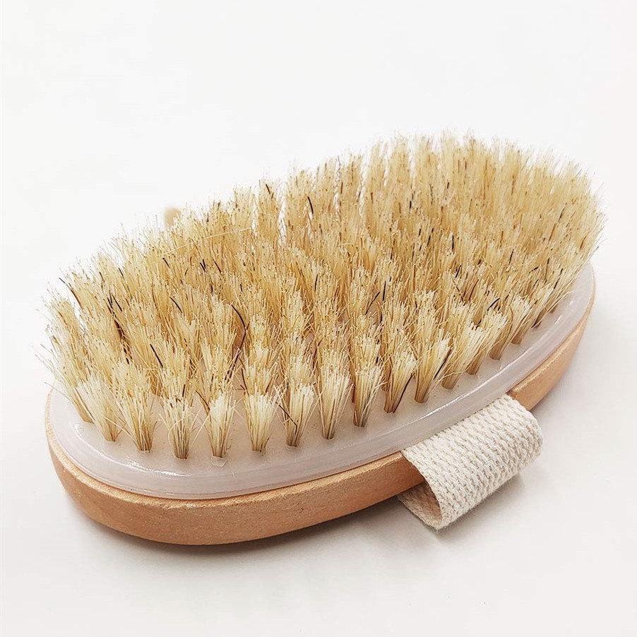 Natural Bristle Skin Body Brush Foot Dead Dry Skin Massage Scrubber Shower Rubbing Brush For Bathroom Accessories