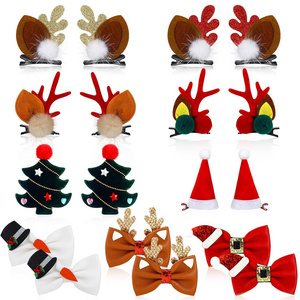 Christmas Hair Clips Cute Accessories Christmas Tree Reindeer Ear Hat Hair Clips for Christmas Cosplay Women