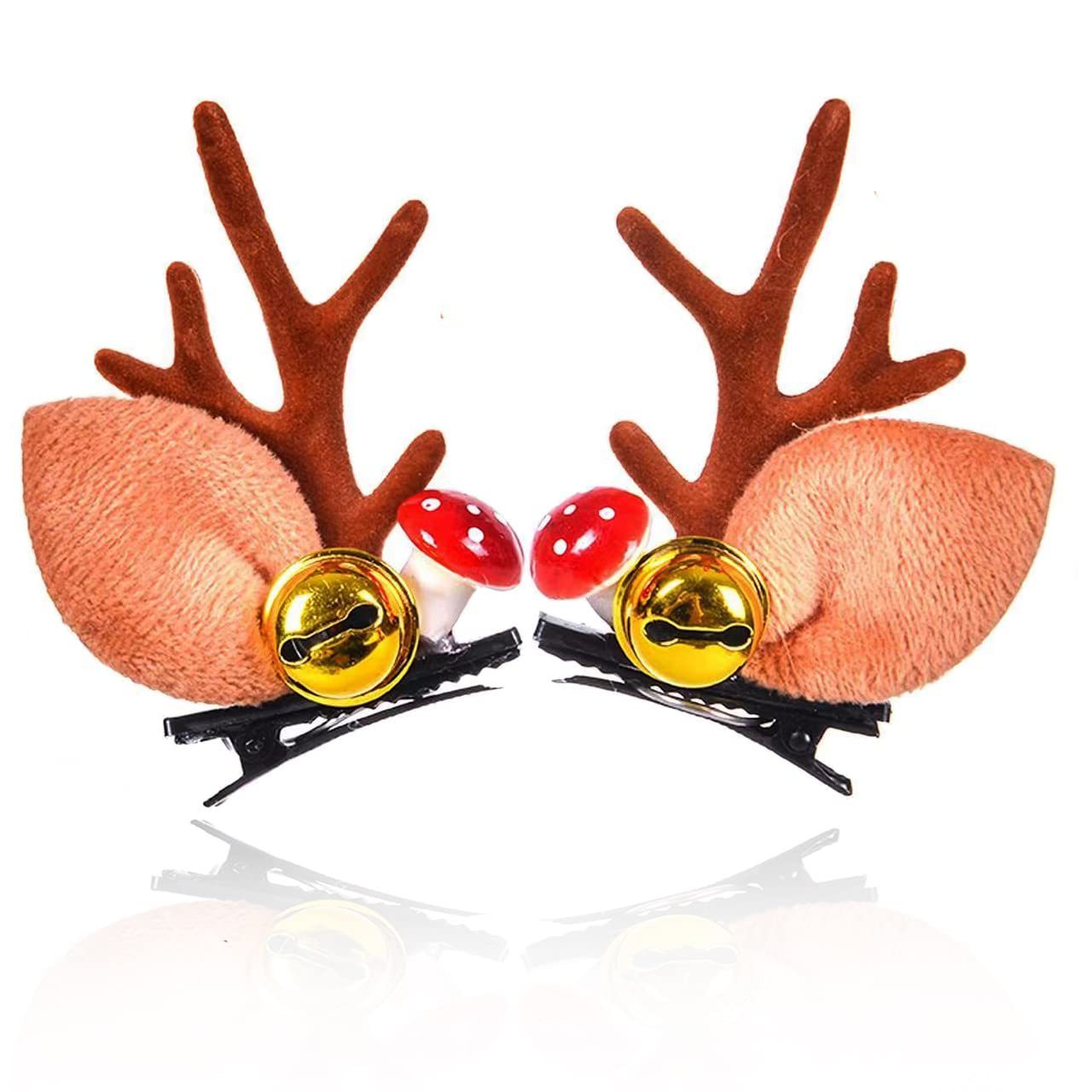 Christmas Hair Clips for Girls Xmas Reindeer Antler Hairpin Hair Accessories Cute Christmas Hair Clips Ornament Gift