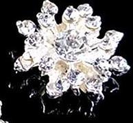 Flat Back Silver Crystal faux Pearl & Rhinestone Flower Button for Garment Accessories Z09