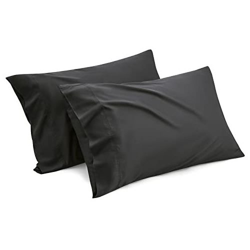 Viscose from Bamboo Pillow Cases Queen - Silk Grey Cooling Pillowcase Set of 2, Soft & Breathable Satin Toddler Pillow Cases