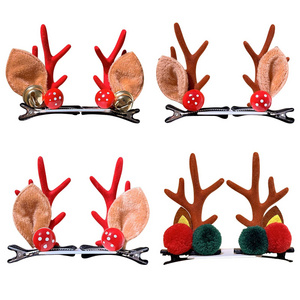 Christmas Hair Clips for Girls Xmas Reindeer Antler Hairpin Hair Accessories Cute Christmas Hair Clips Ornament Gift