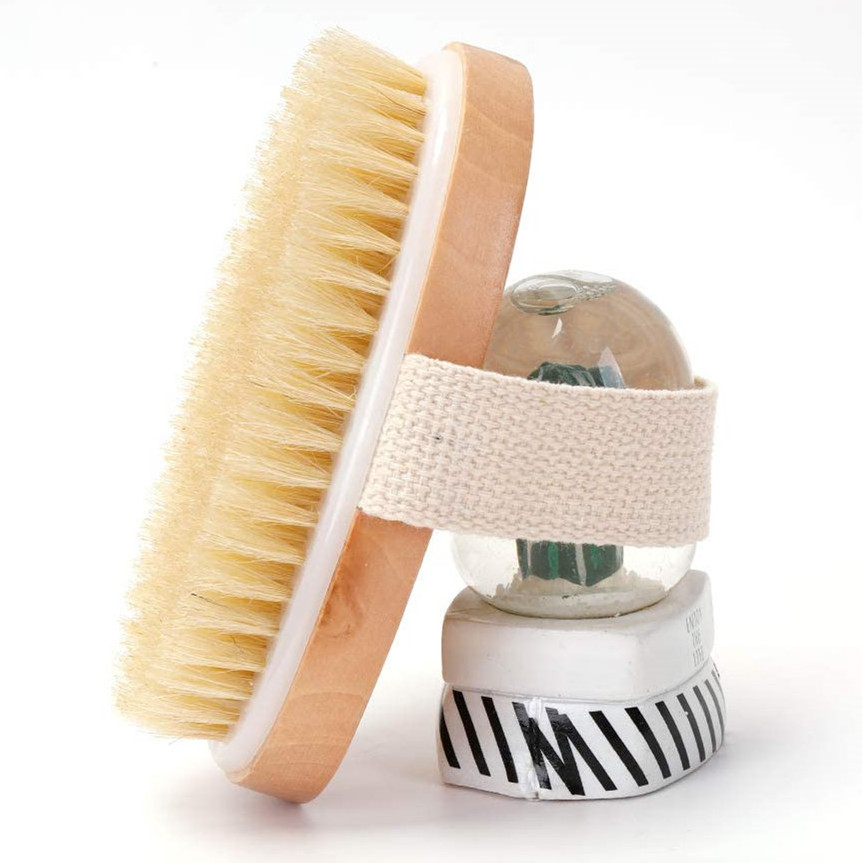 Natural Bristle Skin Body Brush Foot Dead Dry Skin Massage Scrubber Shower Rubbing Brush For Bathroom Accessories