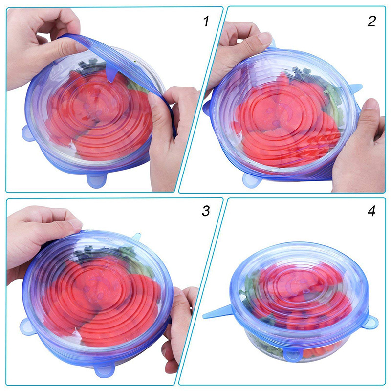 Silicone Cooware Lids Stretch  for Container Food Wrap Bowl Pot Lid Keeping Fresh Seal Lid food Covers