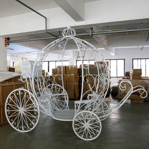 LDJ751 party event decorative cinderella horse carriage wrought iron white princess carriage wedding decoration