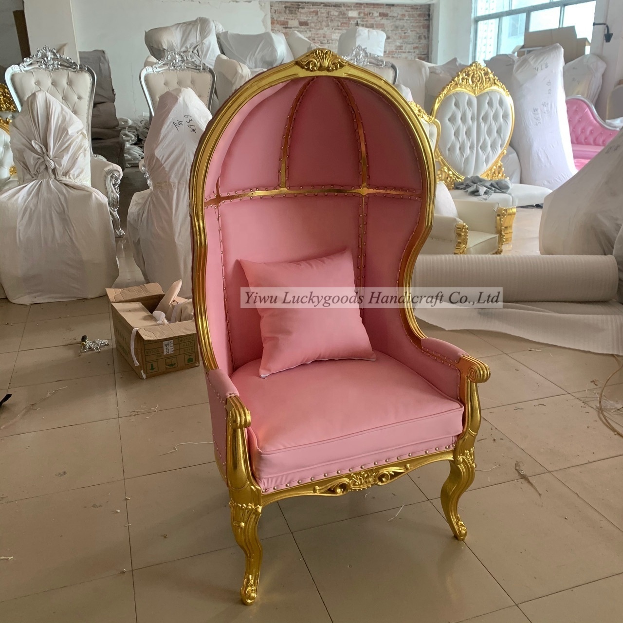 SF210511-2 High Back Birdcage Sofa Classical French Throne Wedding Dining Dome Chairs for Bride and Groom