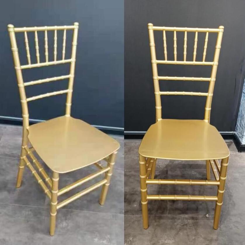 JJ220126 Wholesale Hotel Furniture PP Bedroom Dining Living Room Personalized Wedding chair Event Decoration Gold Chiavari Chair