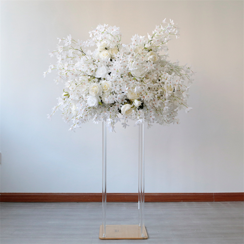 LFB2218 White Orchid Rose Flower Ball Home Decoration Floral Arrangement Romantic Flower Balls For Desktop Bouquet Centerpieces