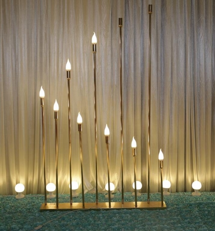 LDJ752 10 Heads LED Candelabra Wedding Party Decorative Luxury Gold Table Centerpiece Wholesale