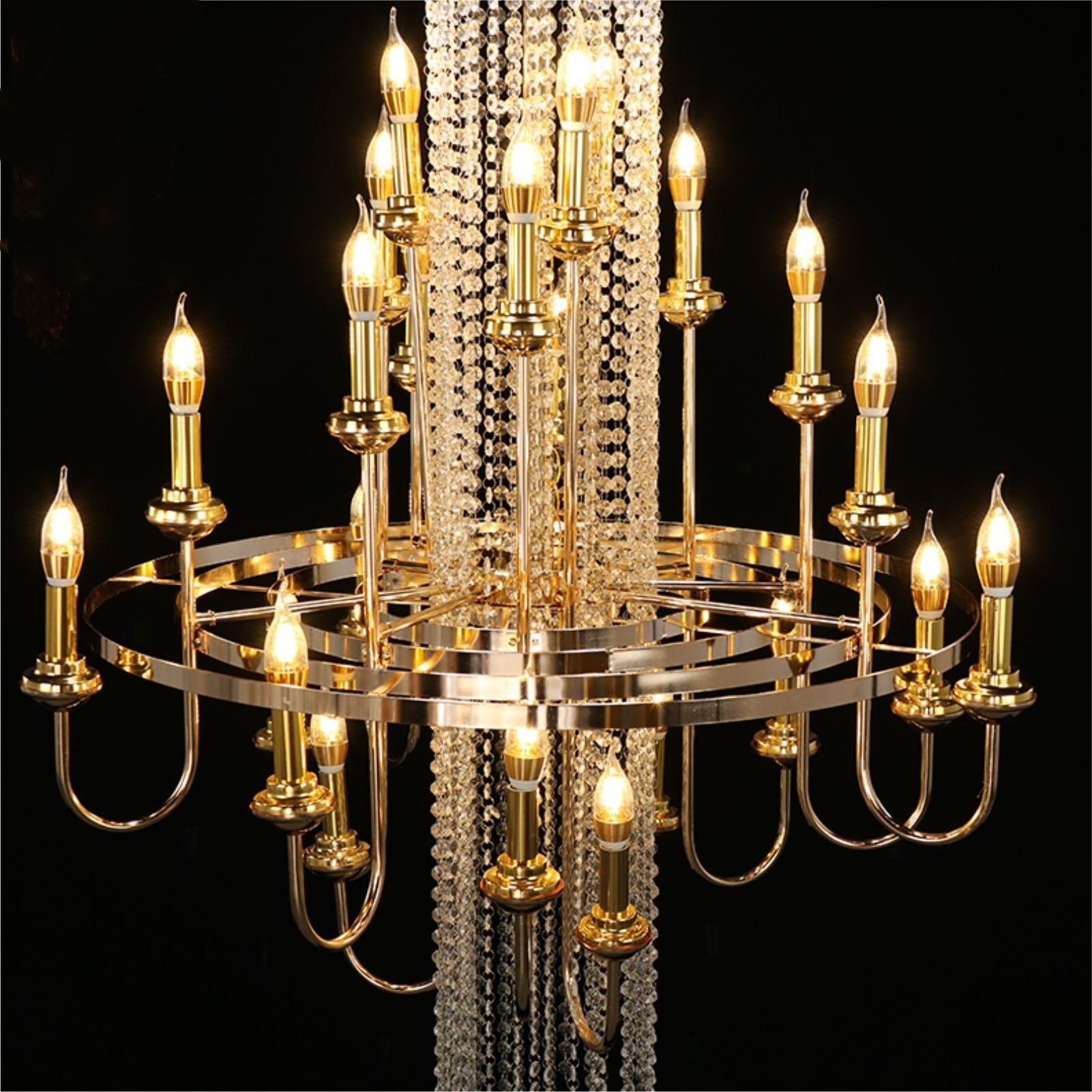 LT230100 Wholesale Hotel Lobby Modern Elegant Drop K9 Crystal Led Chandeliers Hanging Lights For Restaurant