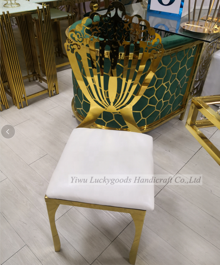 CY210511-11 Luckygoods new design Wholesale Foshan Stainless Steel Weeding Chair Chairs Event Wedding Gold Wedding Chair