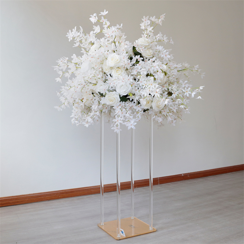 LFB2218 White Orchid Rose Flower Ball Home Decoration Floral Arrangement Romantic Flower Balls For Desktop Bouquet Centerpieces